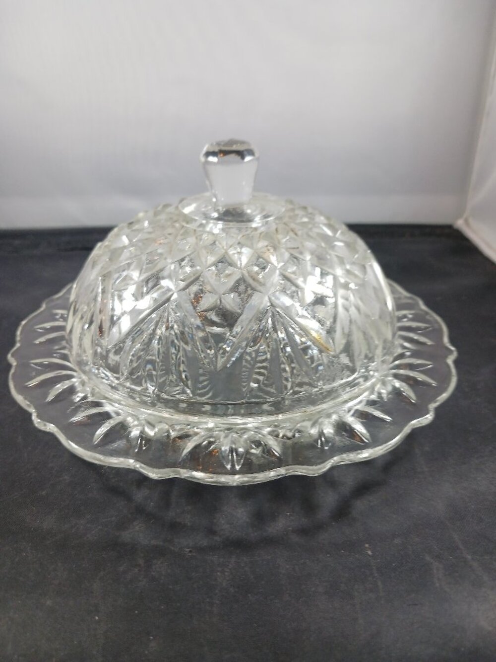 Vintage Indiana Glass Pressed Glass Butter Dish